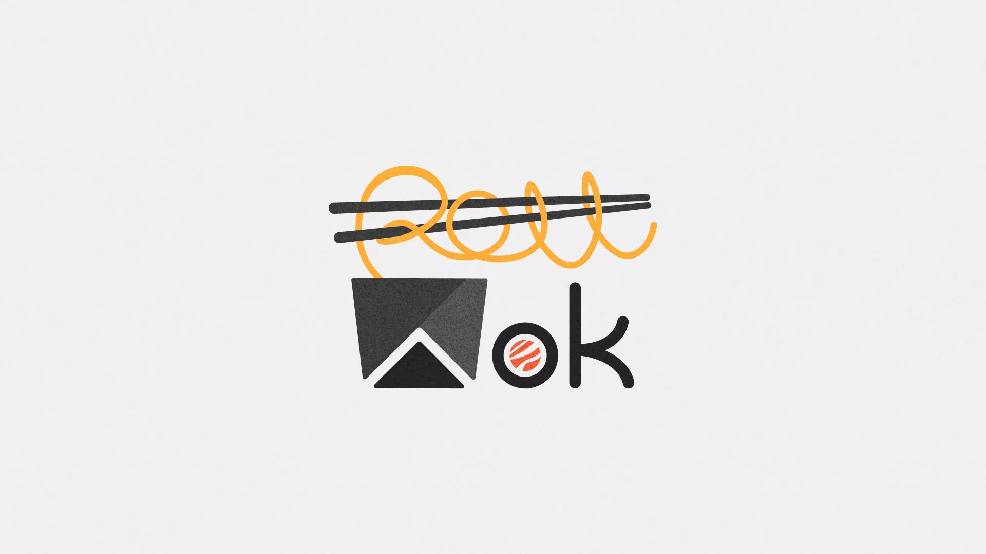 Разработка логотипа суши-бара «Roll Wok Club» в Красавино
